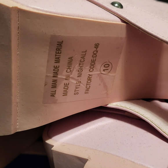 YRU Pink Nightcall Platform Sandal Heels - Picture 5 of 6